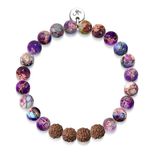 Gaia | Purple Regalite x Rudraksha |  Mala Bracelet